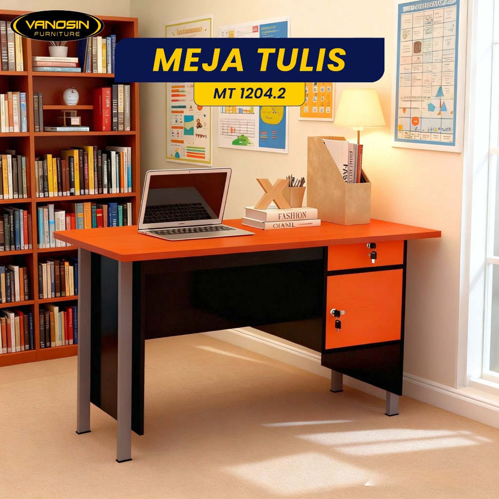 Vanosin Meja Kerja Minimalis / Meja Kantor Besi / Meja Belajar Besi / Meja l / MT 1204.2