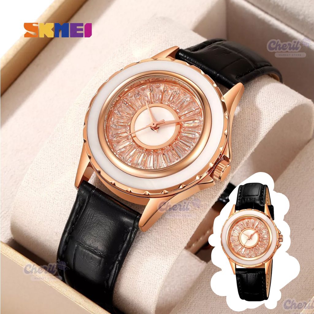 Cheril SKMEI Jam Tangan Kasual Analog Wanita Waterproof 30M - 2172 - Rose Gold/Black - Arloji - Mesi