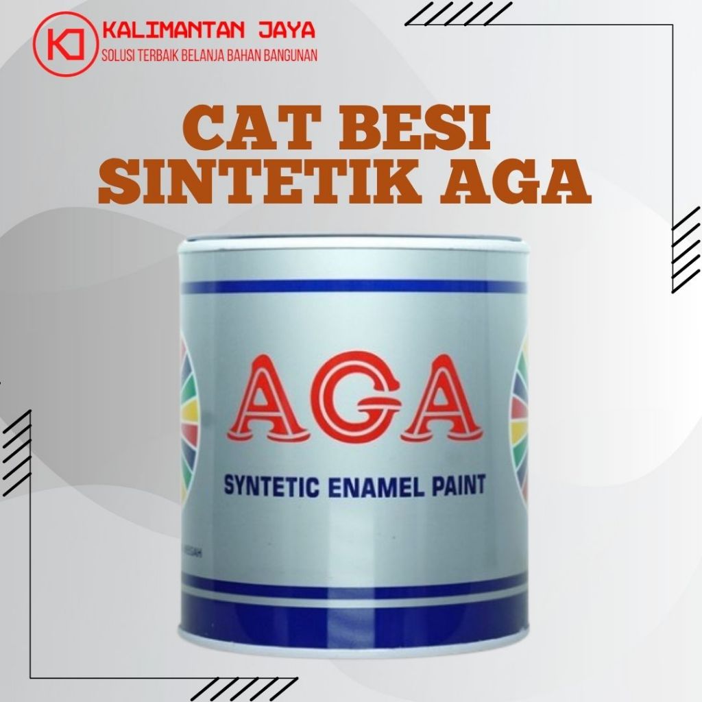 [AGA] Cat Minyak Aga Tahan Cuaca & Mengkilap/Cat Besi Aga Hitam 1kg