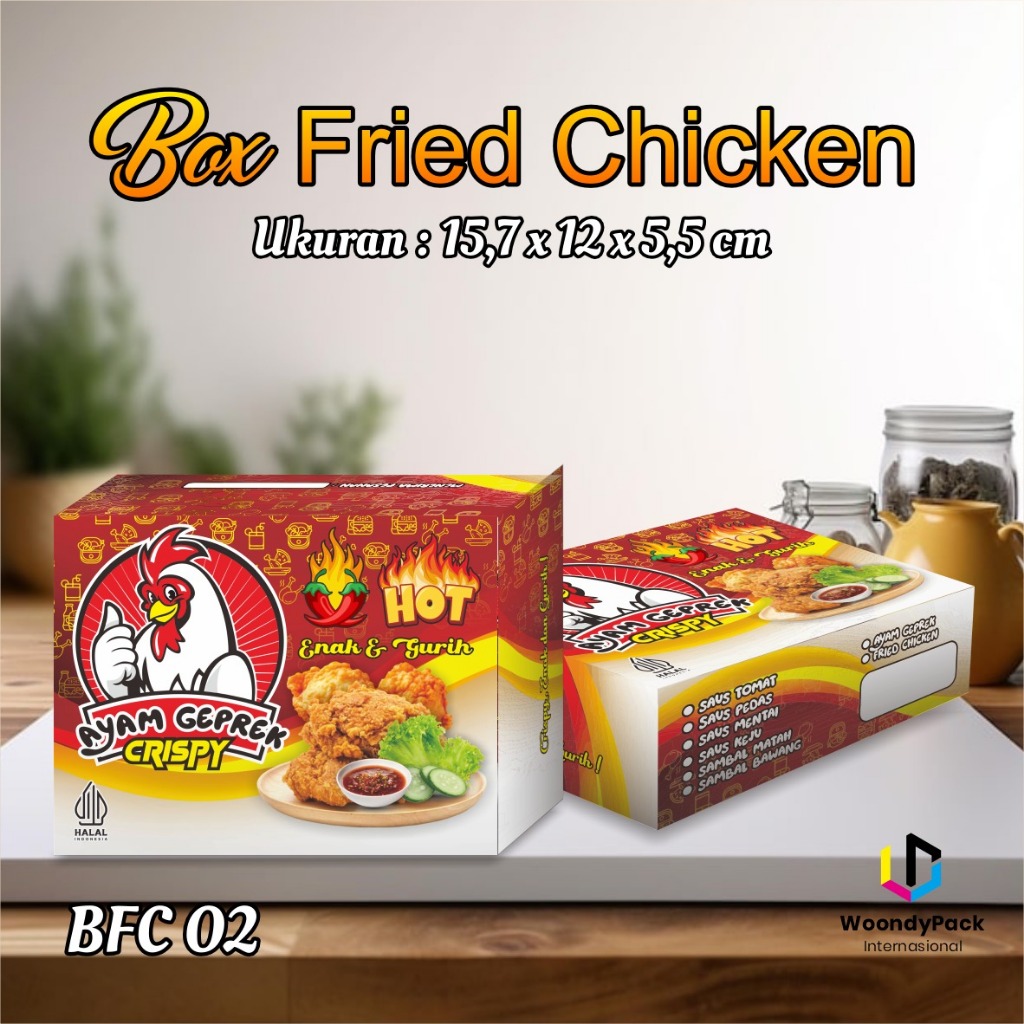 [Satuan] Paper Lunch Box Ayam Geprek Duplek Ready Stock - Lunch Box Ayam Geprek BFC 02