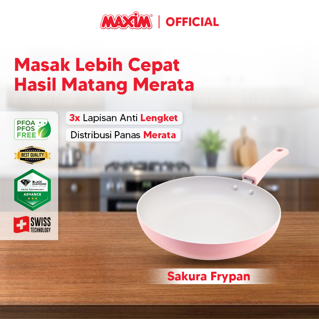 Maxim Sakura Wajan Anti Lengket 18cm Penggorengan Kecil