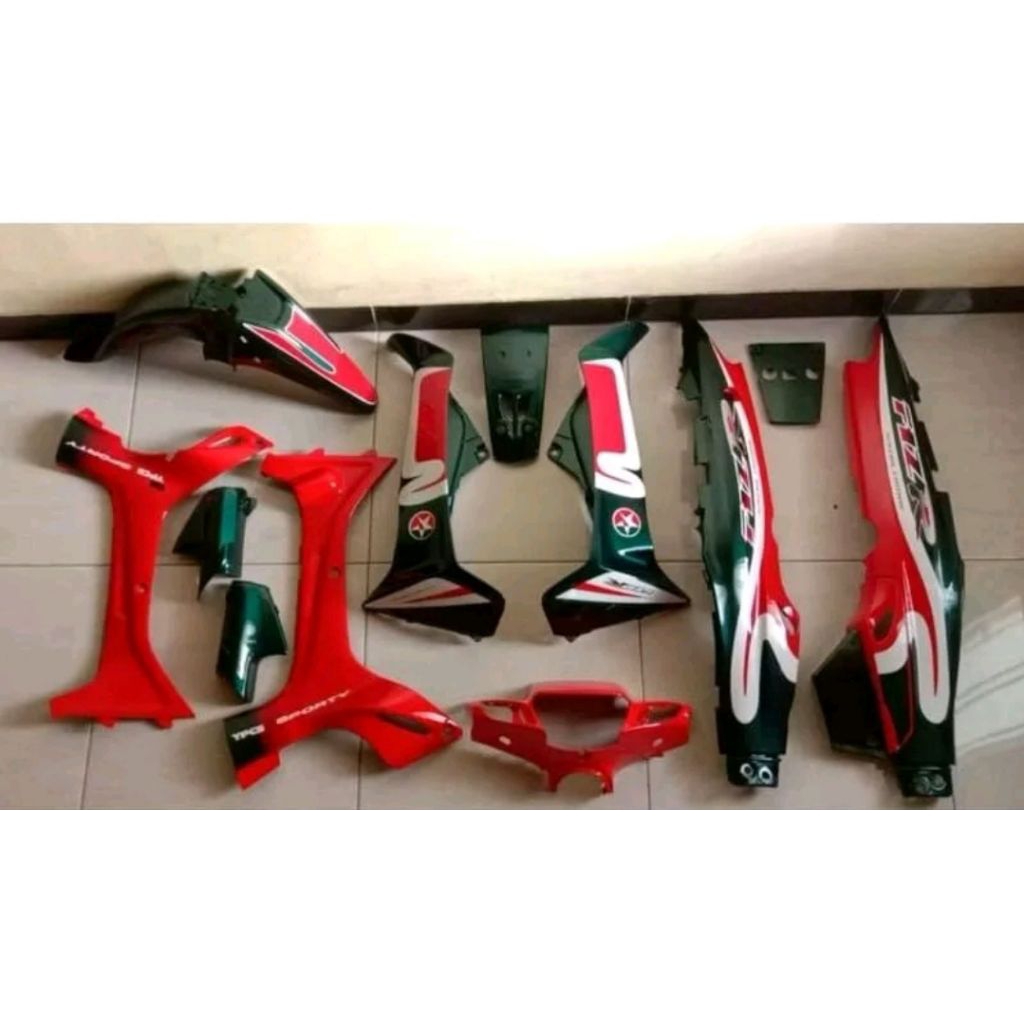 Cover Bodi Body fullset Fizr Merah Hijau Caltex fullset Yamaha F1zr Fiz R Caltex set striping