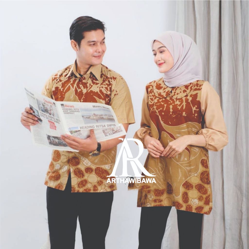 Couple Atasan Batik Jumbo - Kemeja Lengan Pendek - Blus Cardi & Blus Balon Busui Uk. M L XL XXL