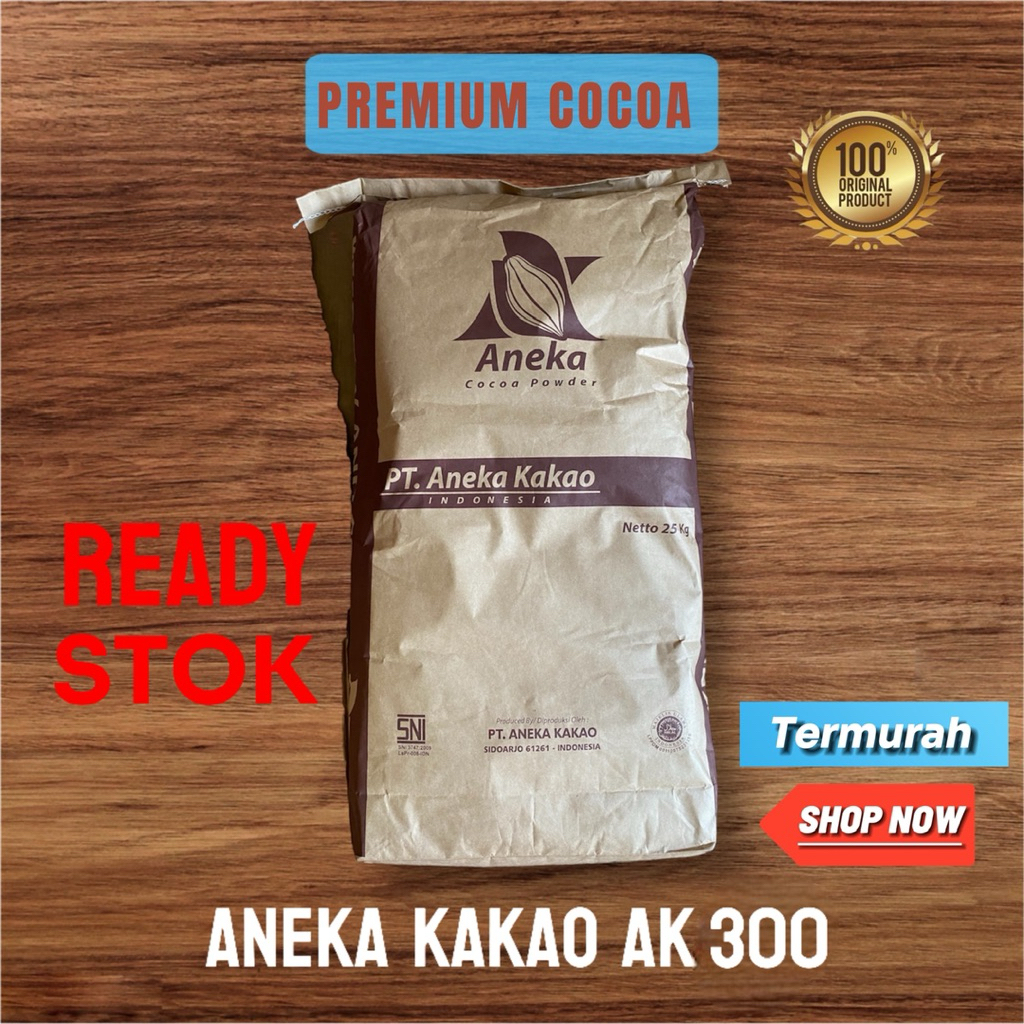 Cokelat Bubuk ANEKA KAKAO AK 300 Dark Brown 25 Kg Kemasan Sak Pure 100% (untuk brownies/drinks/pudin