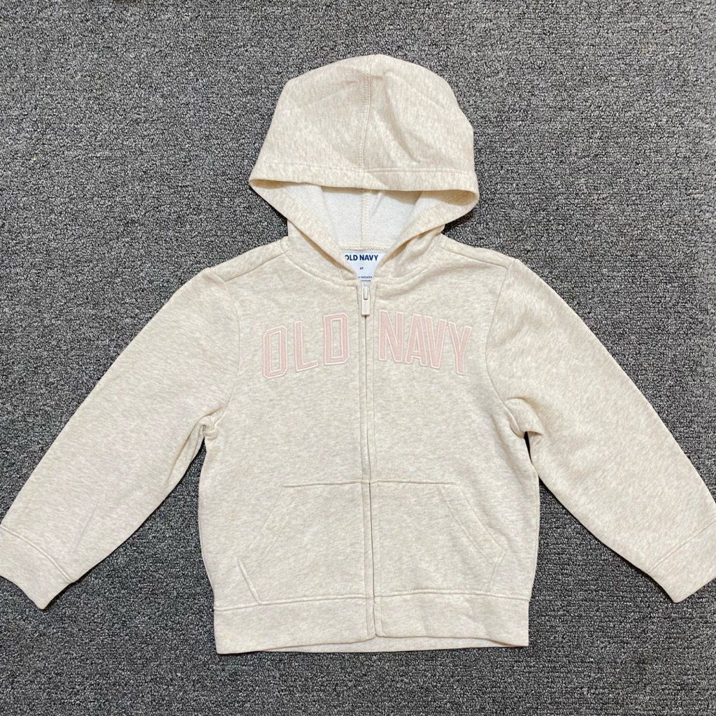 Jaket Hoodie Zipper Fashion Anak Old Navy Cream