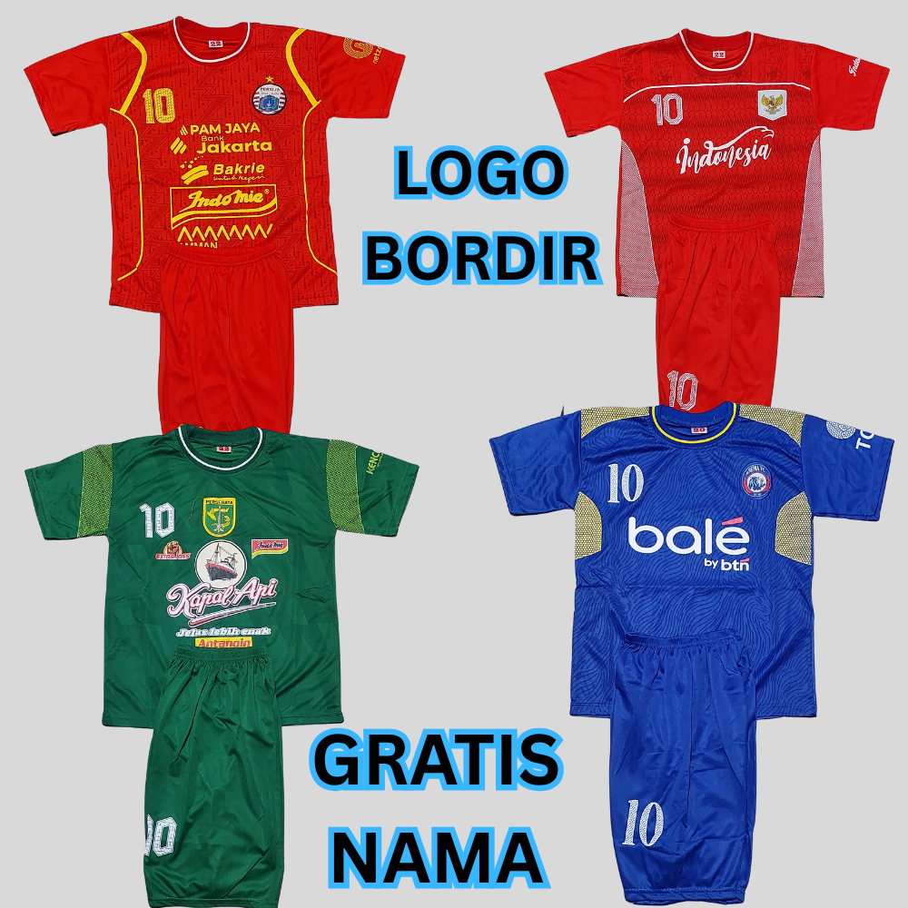 setelan baju kaos bola persija jakarta baju bola anak size 1-12thn