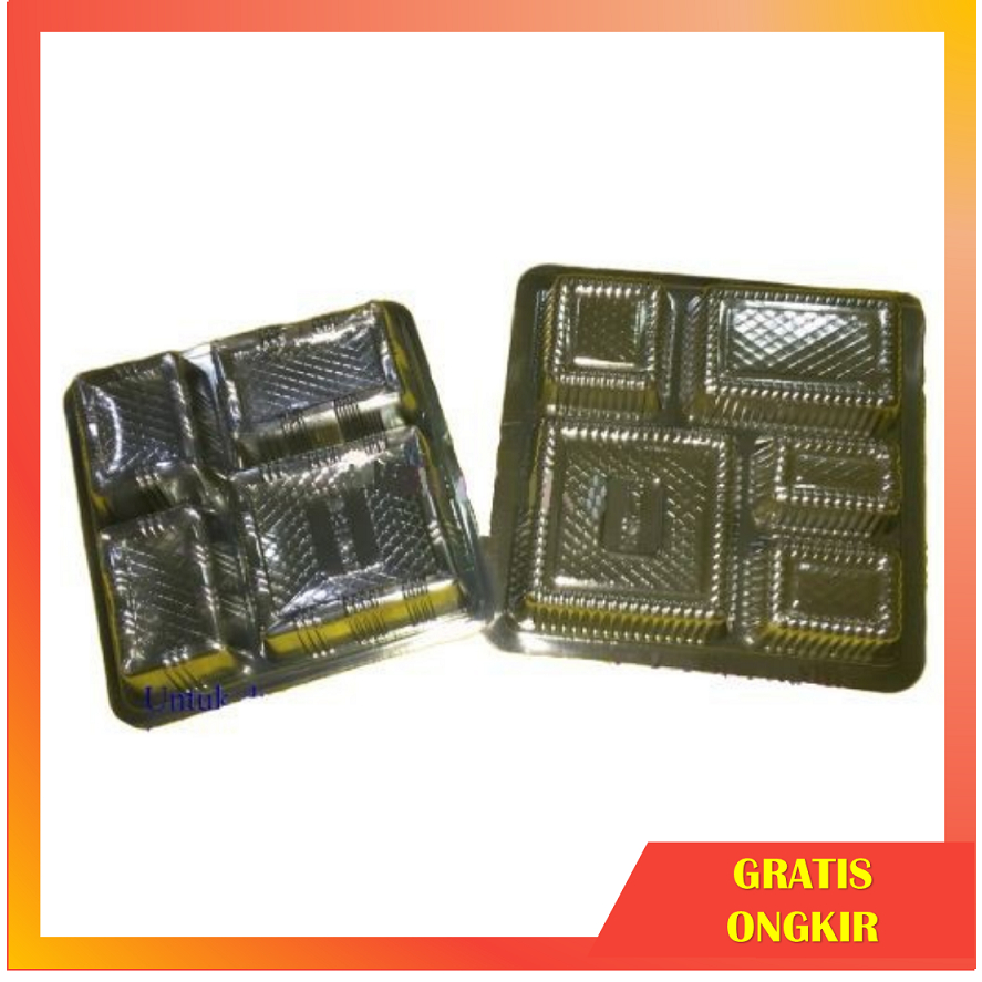 Mika dus nasi, mika plastik sekat dus box tempat makan nasi kotak, mika bening wadah makanan Isi 50 