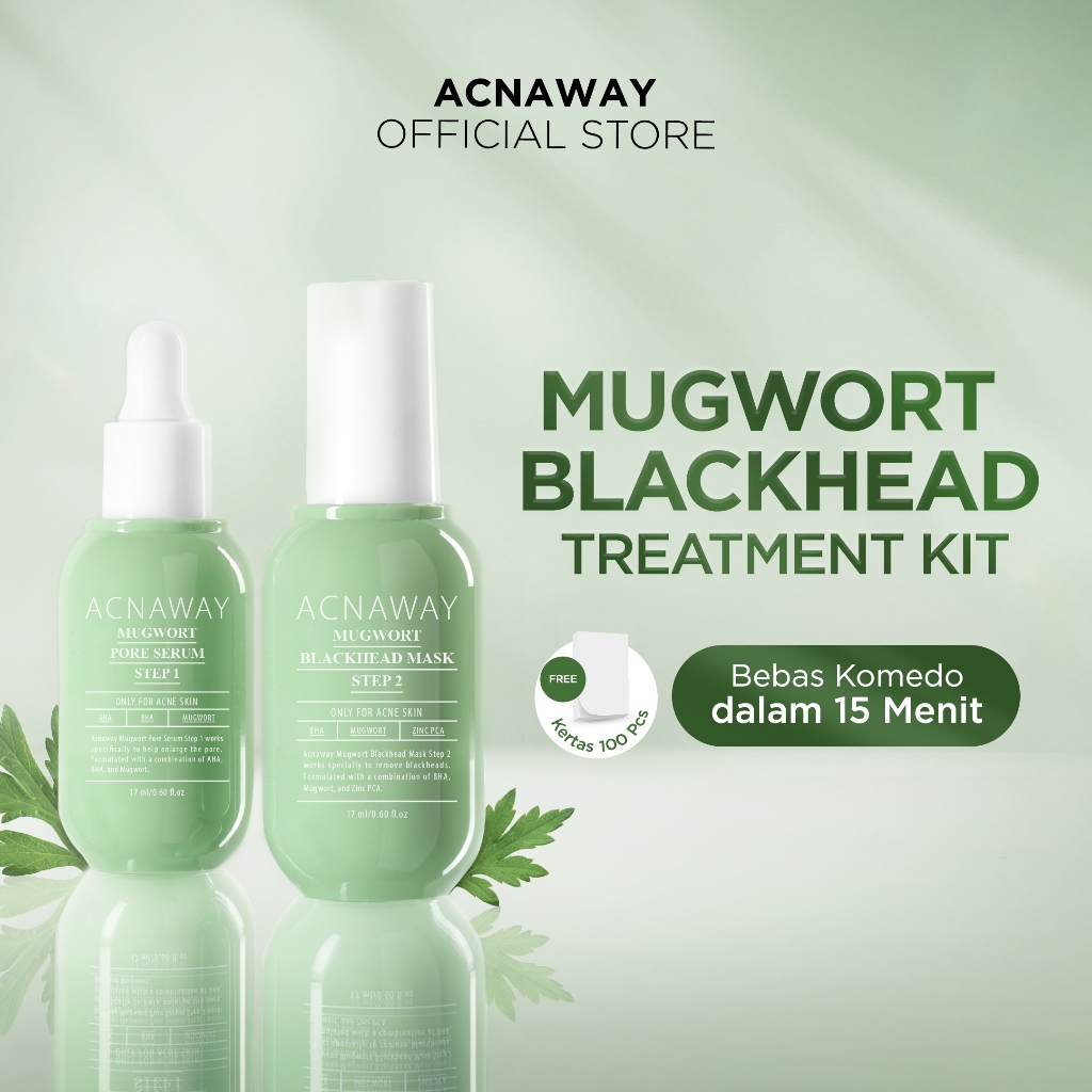 ACNAWAY Mugwort Blackhead Treatment Kit - Mugwort Pore Serum + Mugwort Blackhead Mask Serum Pori & M