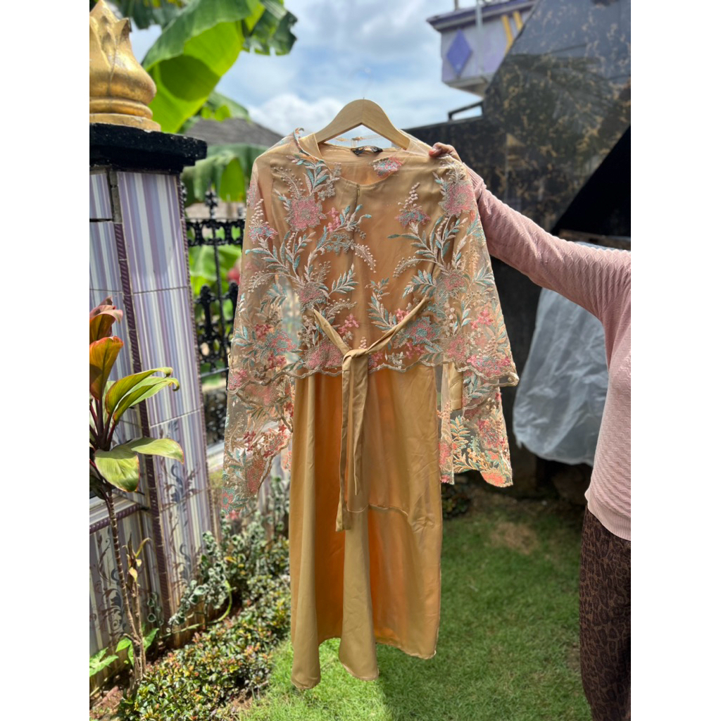 prelove dres abaya brokat lebar41 lengan50 tinggi 130