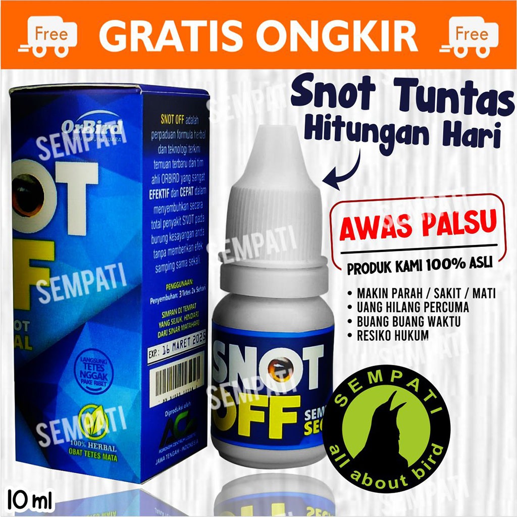 SEMPATI SNOT OFF ORBIRD OBAT BURUNG SAKIT MATA KATARAK BERLENDIR MATA BENGKAK UNTUK LOVEBIRD KENARI 