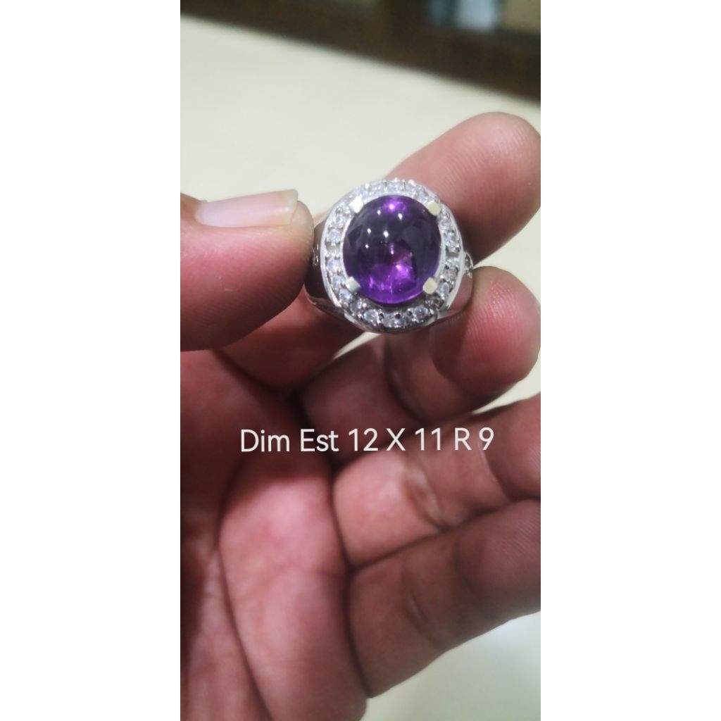 Cincin Batu Mulia / Permata Kecubung Amethyst / ametis Brazil BUKAN bacan kalimaya pirus ruby safir 