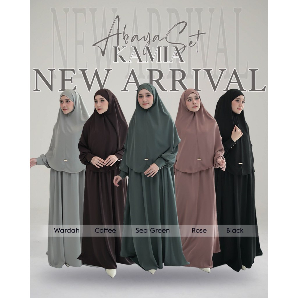 KAMIA ABAYA SET KHIMAR BY AZZHA |ABAYA POLOS |ABAYA SET KHIMAR |AZZHA