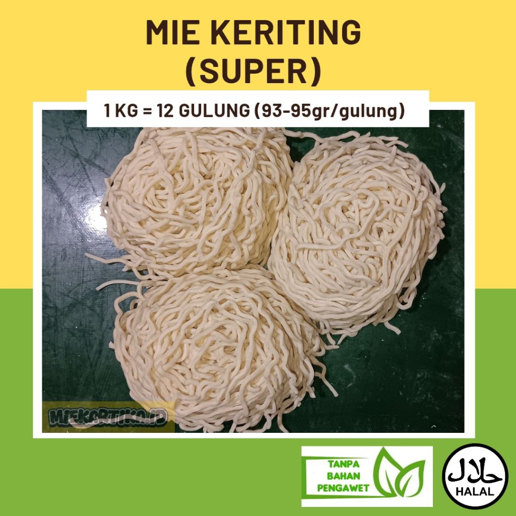 Mie Keriting Basah Super, Untuk Mie Ayam, Bakmie, Mie Yamin
