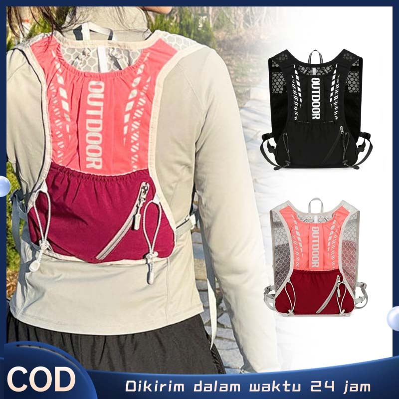 Running Vest Trail Running Vest Hydration Vest Breathable Untuk Lari, Hiking, Marathon, Tas Lari Tas