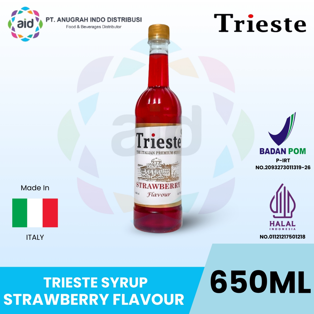 Sirup Trieste Italian Premium Syrup Strawberry Flavour