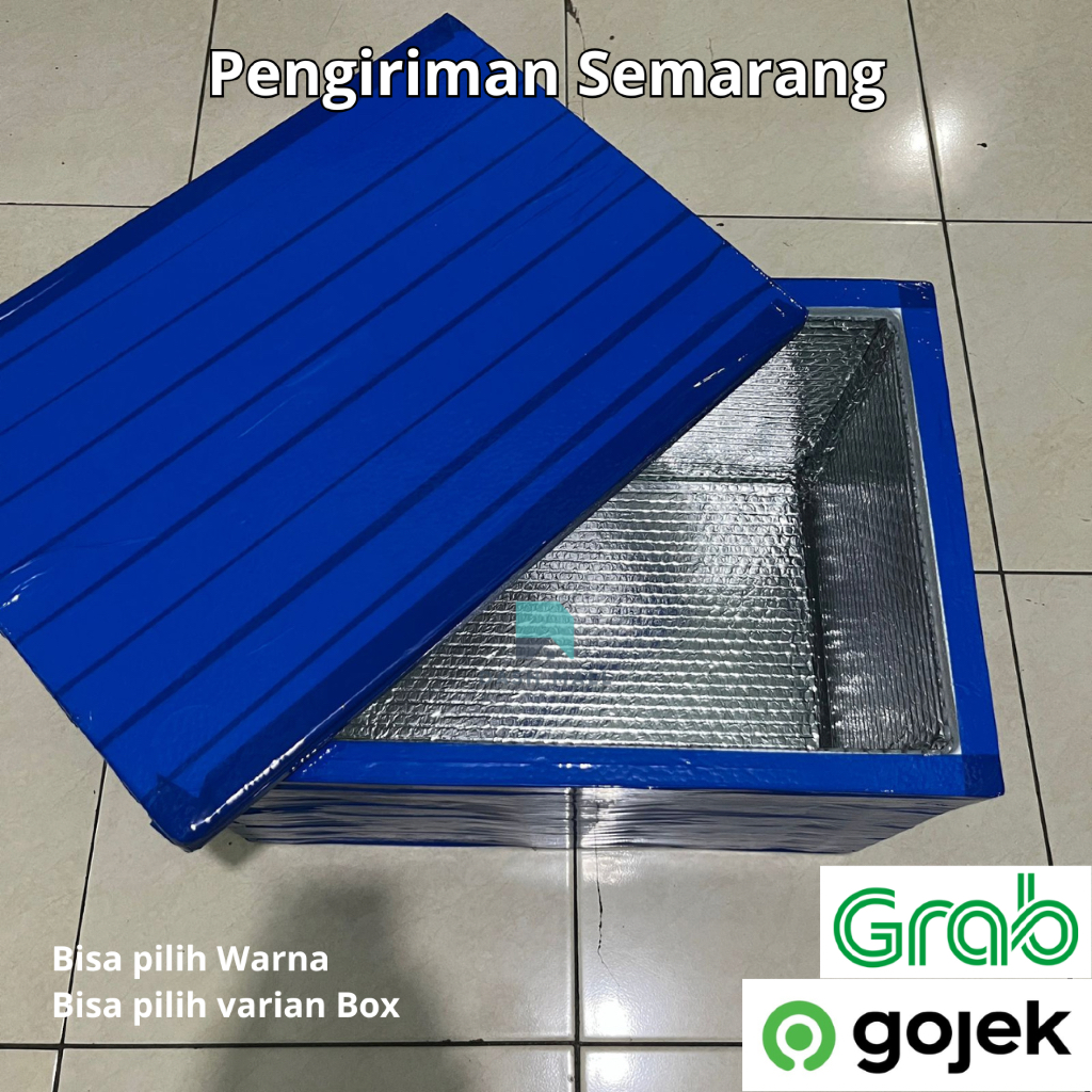 Sterofoam Box LAKBAN WARNA dengan ALUMINIUM Foil Bubble / Cooler Box Frozen / Styrofoam Box Es Mambo