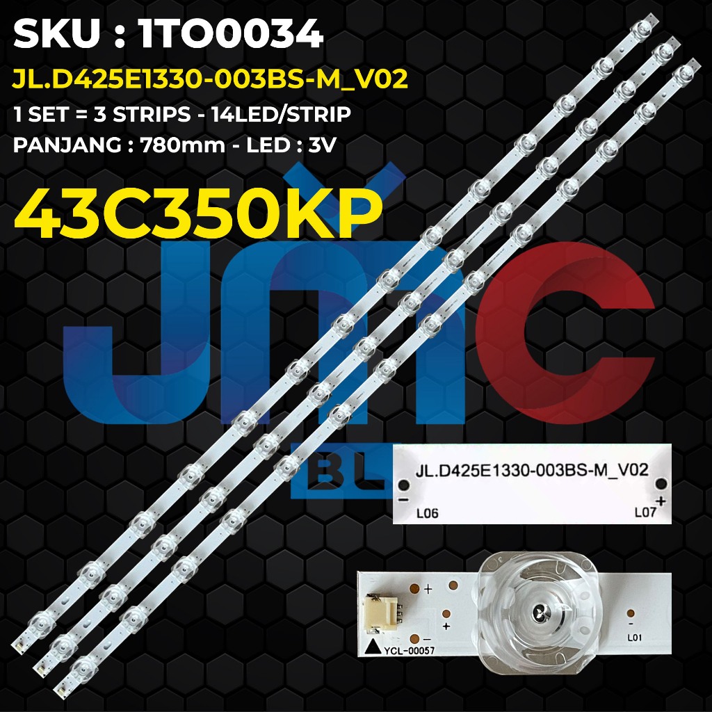 Backlight TV TOSHIBA 43 Inch 43C350KP 43C350 JL.D425E1330-003BS-M_V02