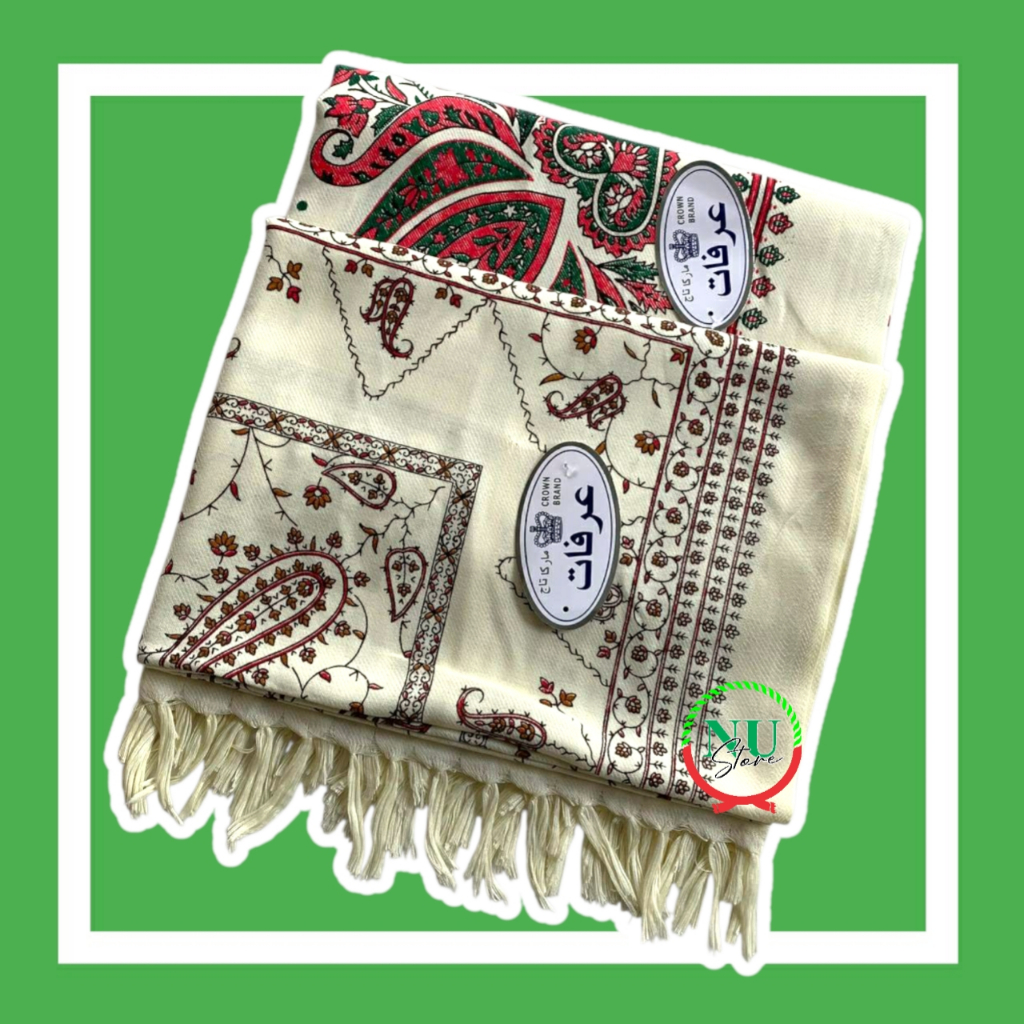 Surban Panjang Arifat Print Krem/ Sorban Putih Printing Premium / Sorban Cream / Sorban India / Sorb