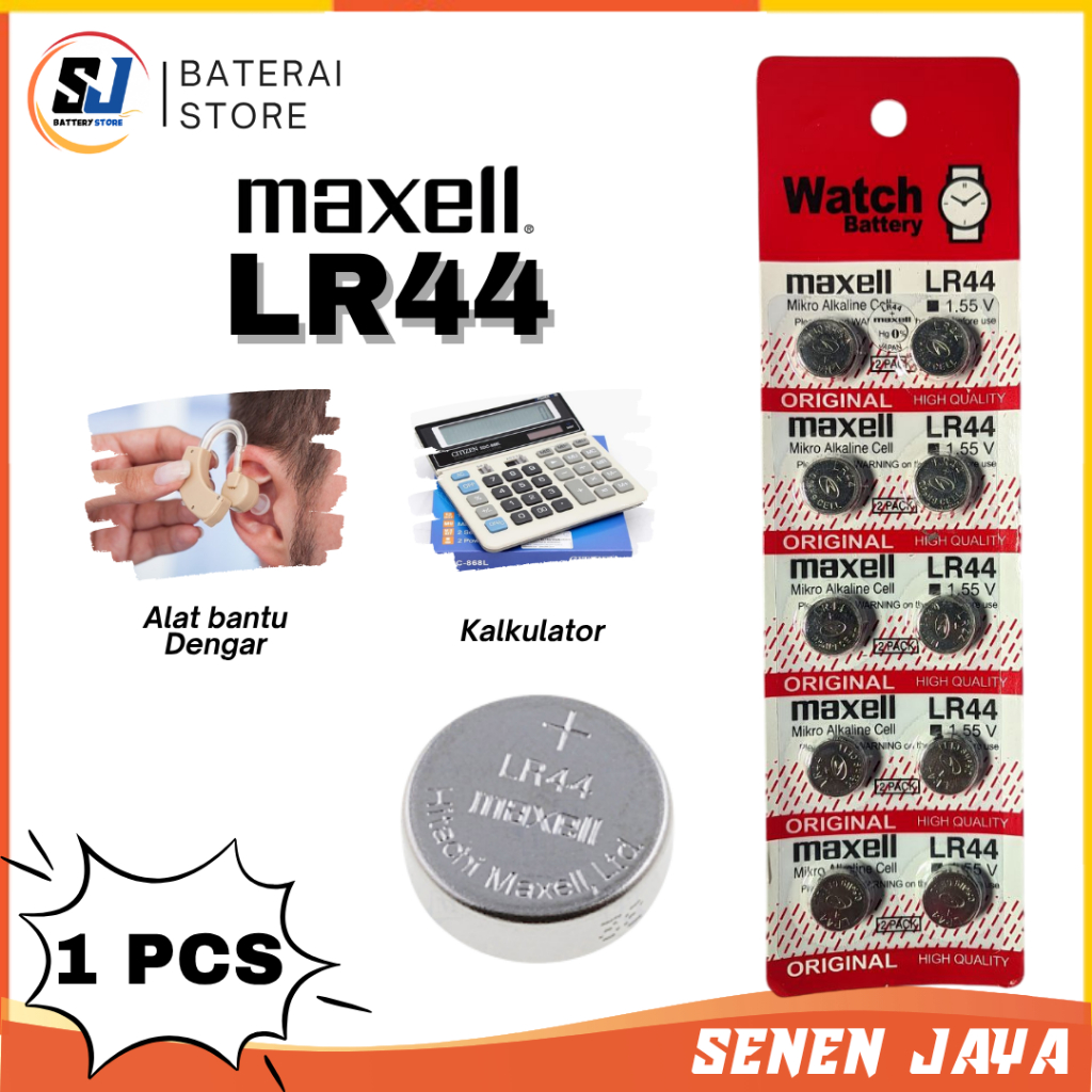 COD!! Baterai Kalkulator Maxell Casio Citizern Kancing LR44 Original Maxel AG13l kecil Batre laser M