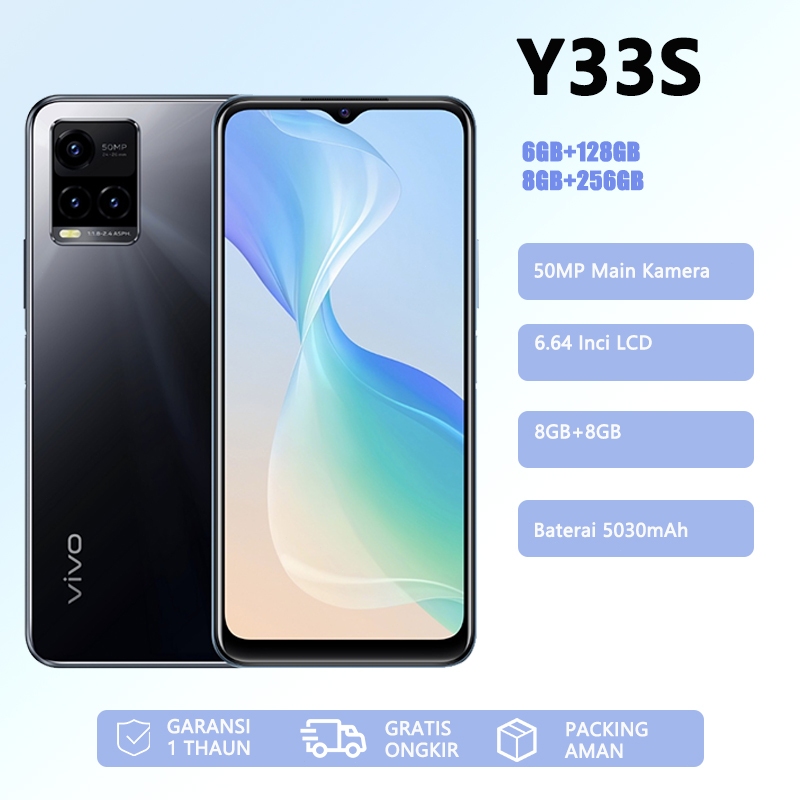 HP VIVO Y33S RAM 8 GB INTERNAL 256 GB/4G/ BATERAI 5000 MAH BARU FULLSET