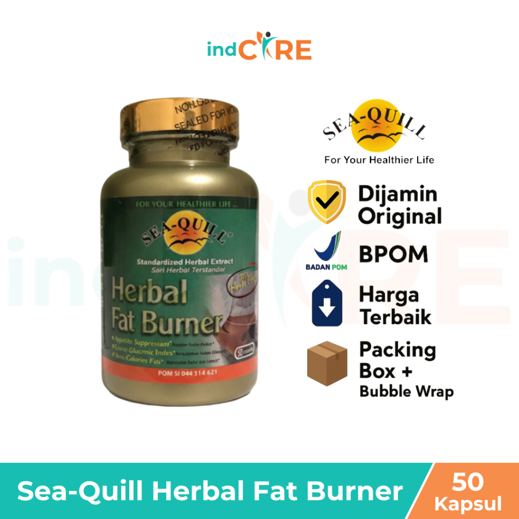 Sea Quill Herbal Fat Burner Isi 50 Kapsul / Sea Quill Fat Burner / Vitamin Diet / Pelangsing Tubuh /