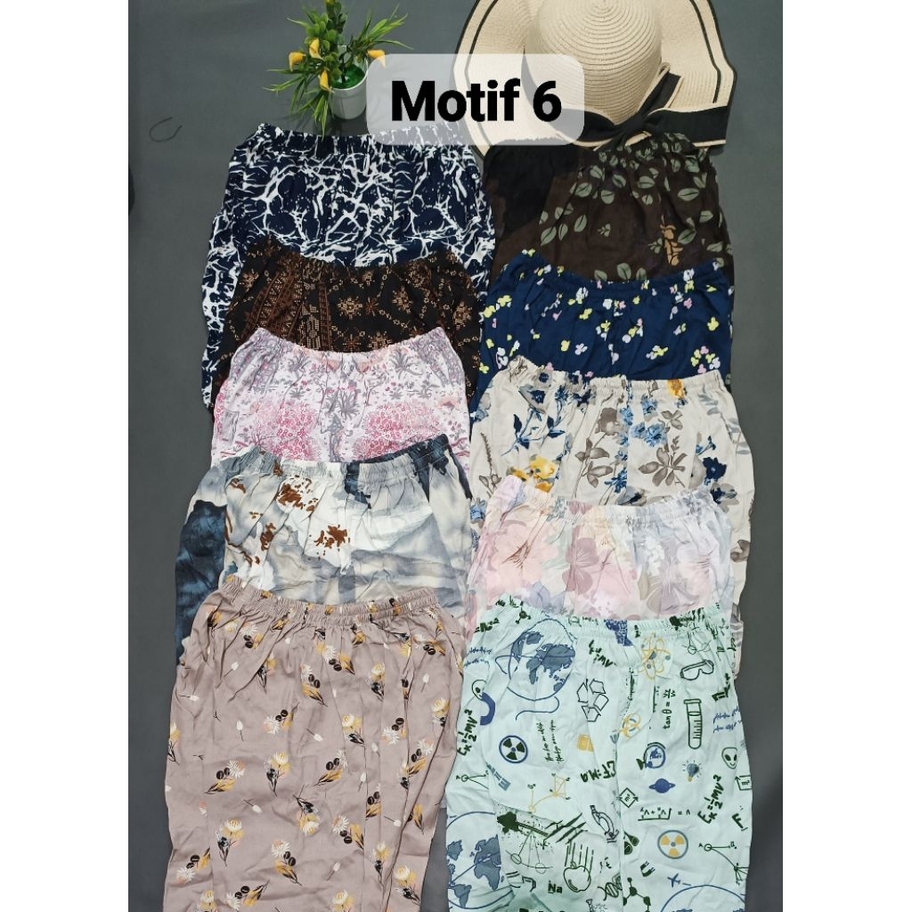 Celana Kolor Wanita Jumbo Rayon Premium Adem