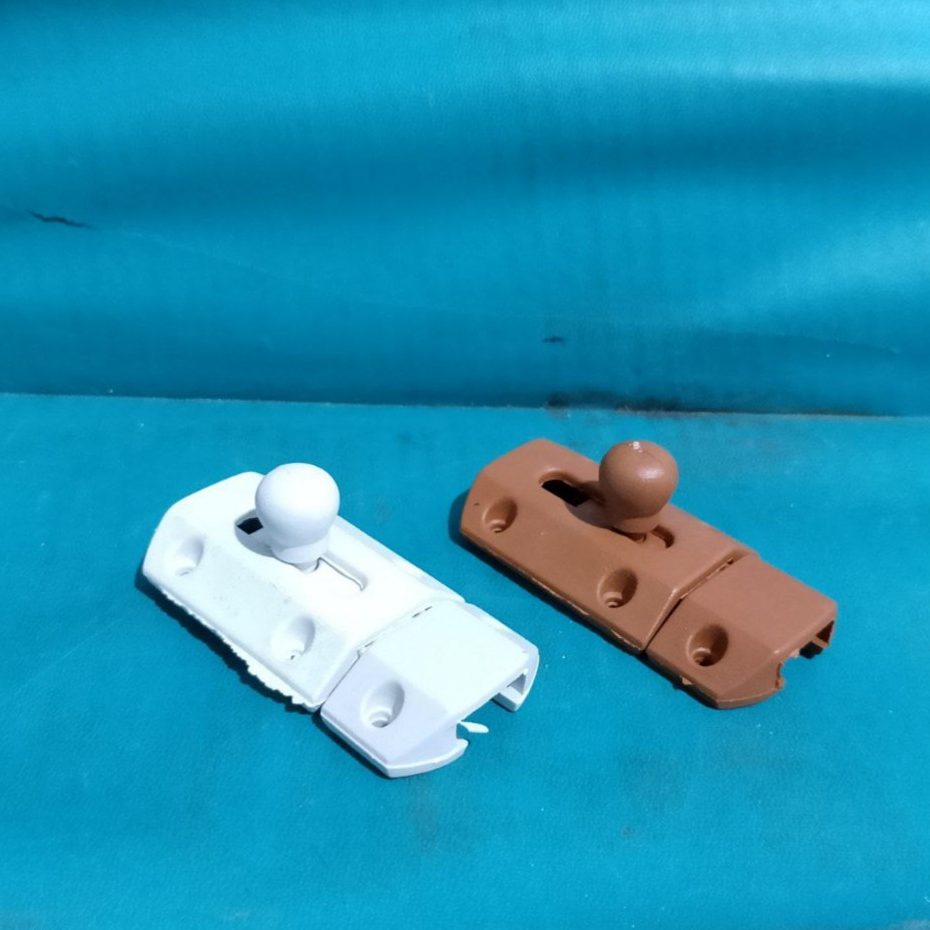 Grendel PVC Pintu Kamar Mandi Putih Coklat