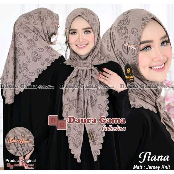 Best Seller TIANA Hijab segitiga instan motif free gesper Ori By Daura Gama