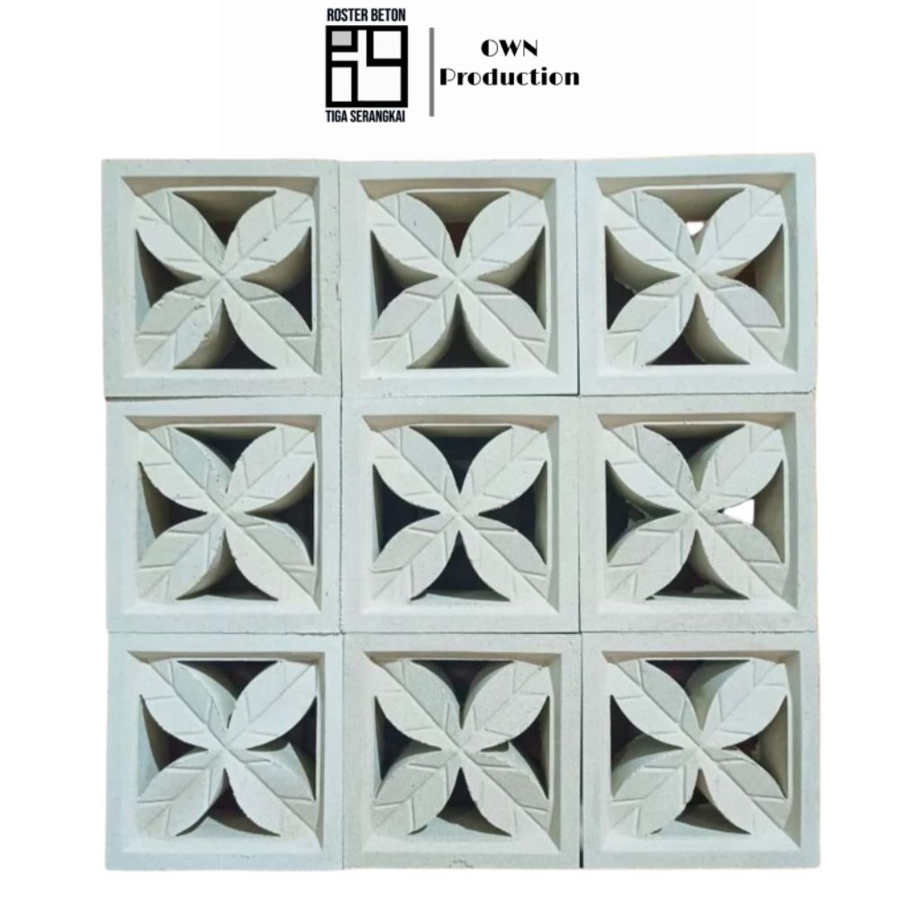 Roster beton / Loster beton minimalis modern motif daun jambu