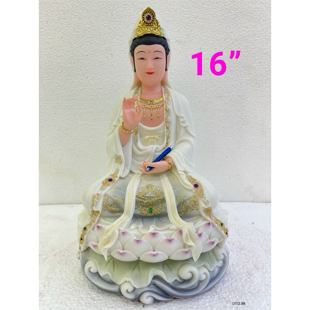 patung Dewi Kwanim - guanyin - Kuan im 16in semi keramik