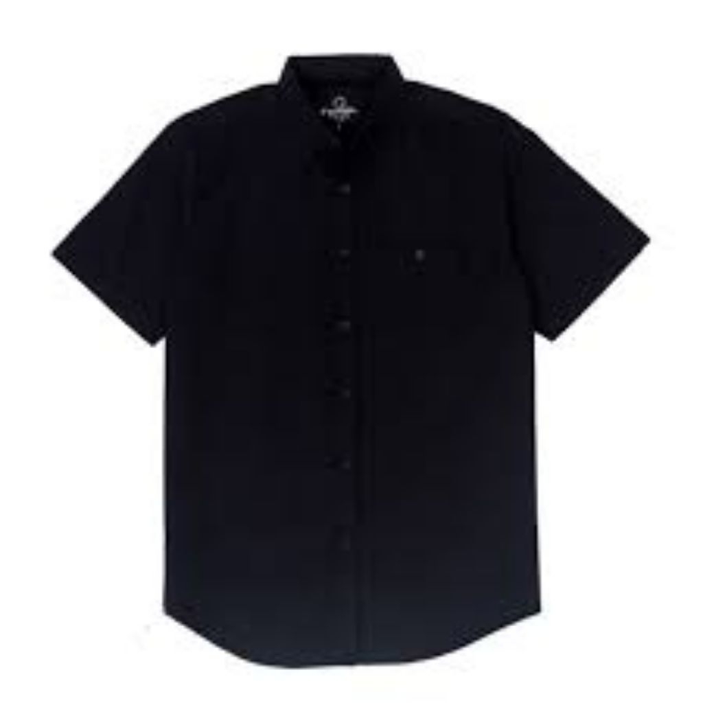Kemeja Polos Pria Warna Hitam kain katun
