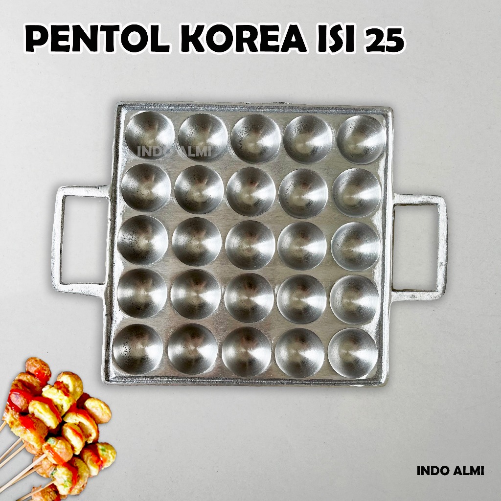 Cetakan Pentol Korea Isi 25 Aluminium Super Tebal Cetakan Cilor Cis Kotak Takoyaki Aluminium Cilok T
