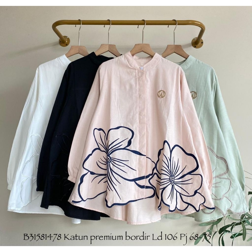 Baju Kemeja Katun Premium LD 120 Wanita / Fashion Atasan Katun Poplin Cewek Terbaru