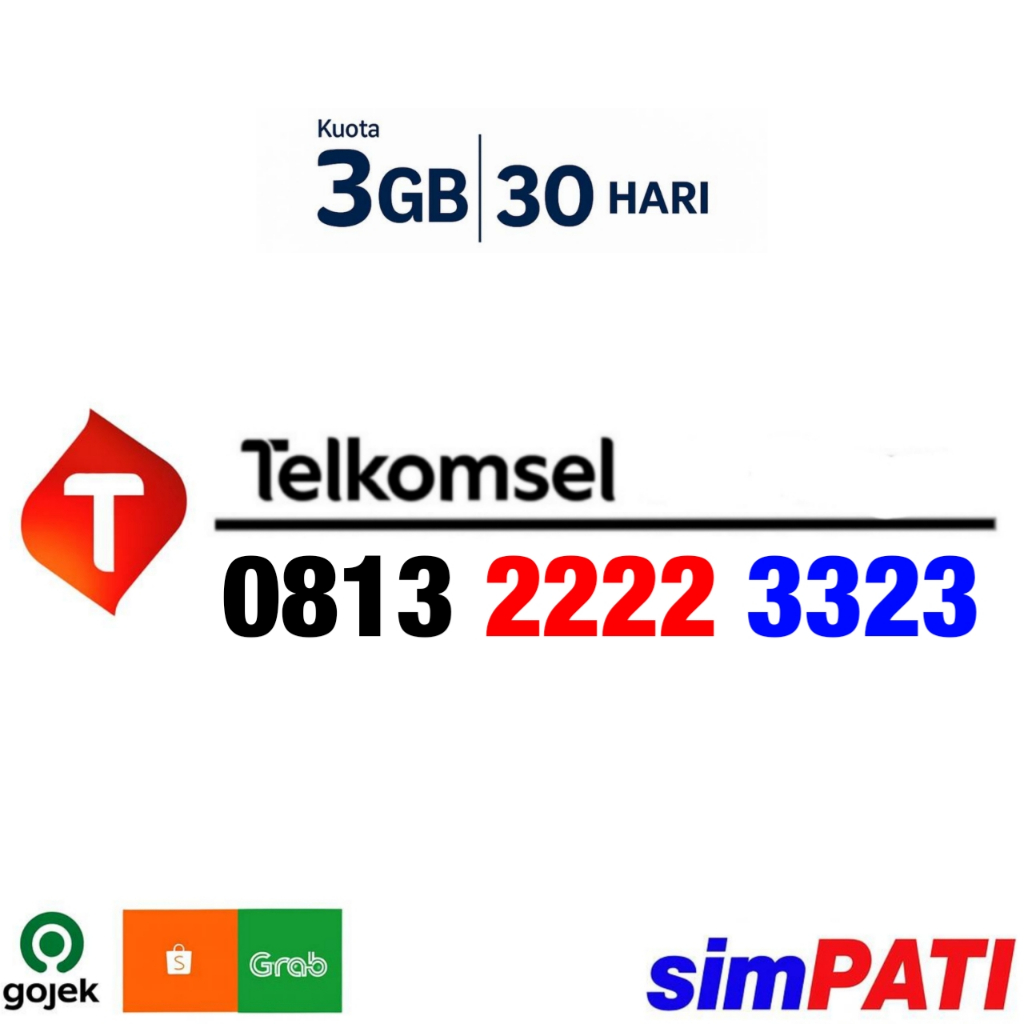 INCLUDE KOUTA 3GB - Kartu Perdana Nomor Cantik Telkomsel Simpati - O813 2222 33 23