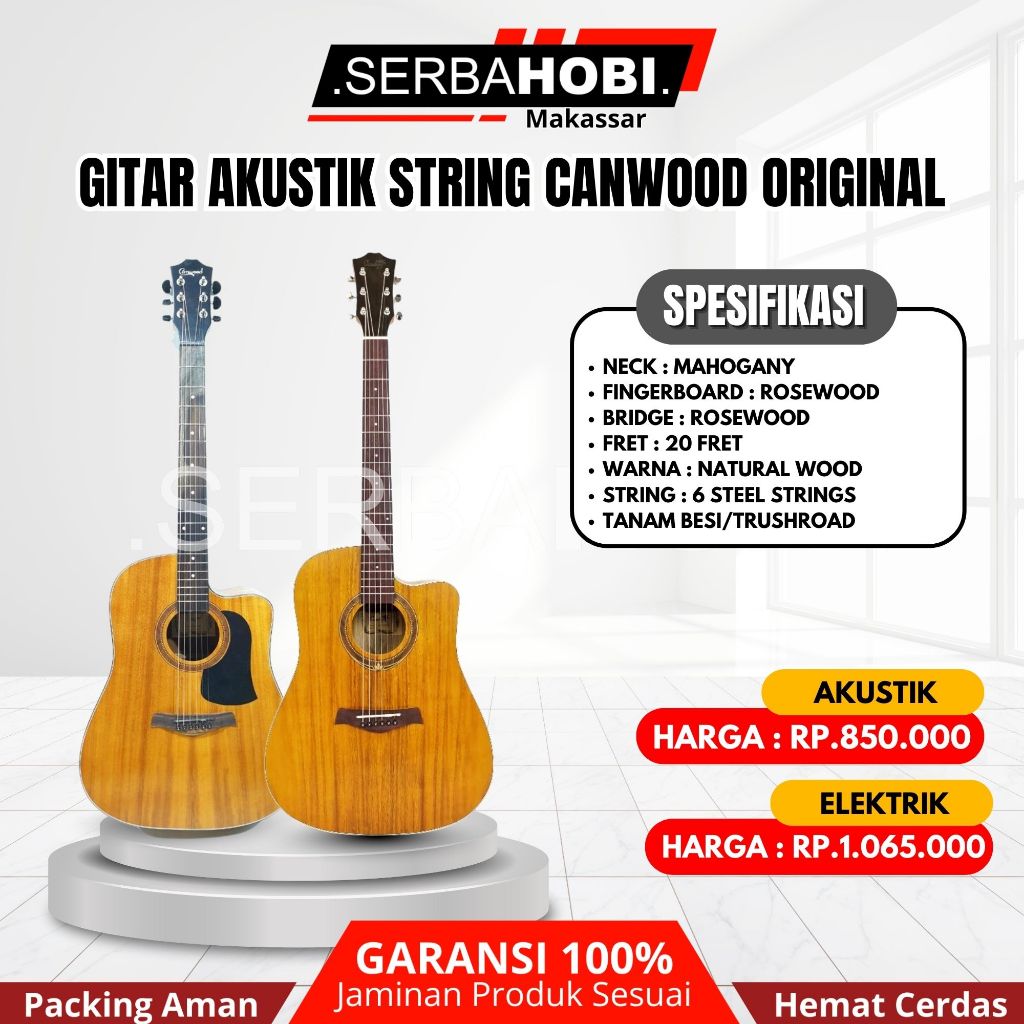 Gitar Akustik String Camwood Original Tanam Besi Sound Mantap