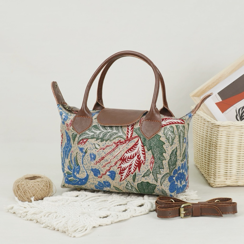 Tas Handbag Wanita Kulit Sapi Asli Batik Cap | Tas Selempang Etnik Premium BallarasitaTas Handbag Wa