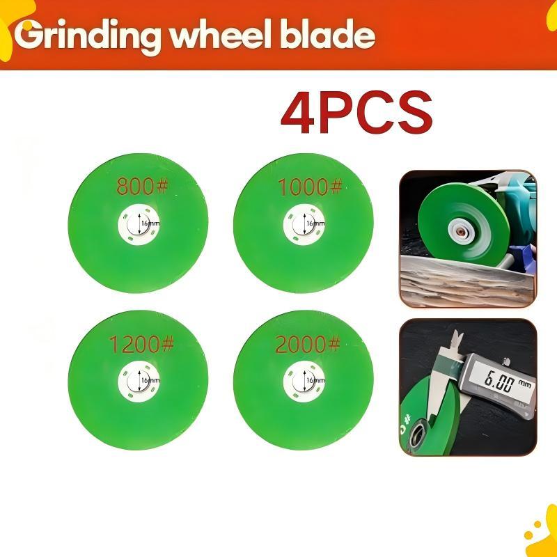 4pcs Heavy-Duty Resin Grinding Wheel Set for Angle Grinder - 4 Grit Sizes (800/1000/1200/2000) - Met