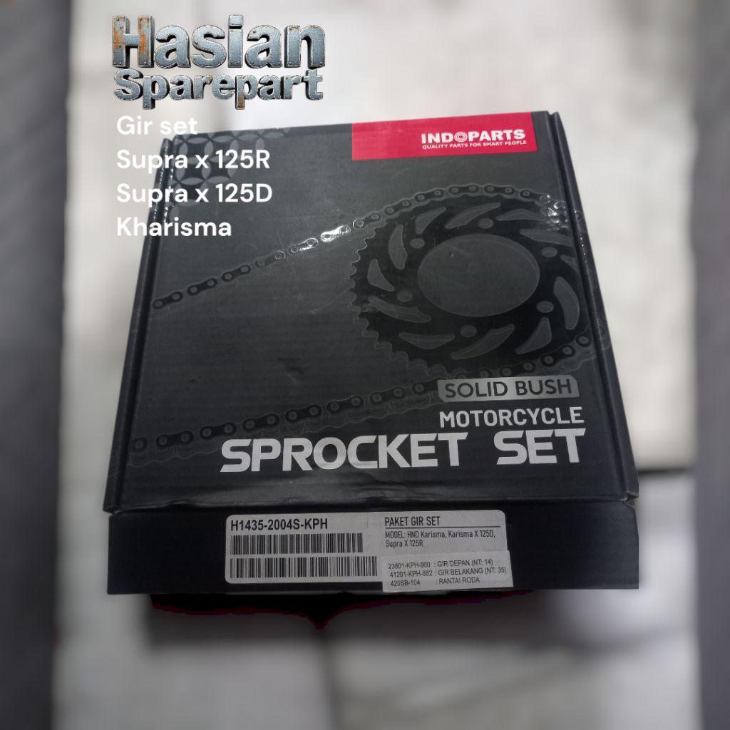 Paket Gear Set Indoparts Supra x 125D/R,Kharisma