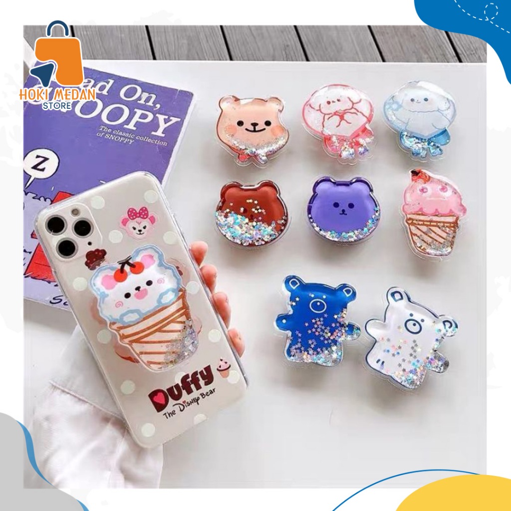 K106 POP SOCKET AKRILIK MOTIF KARTUN MICKEY MINI GLITTER / AKSESORIS HP HOLDER MURAH COD / POPSOCKET
