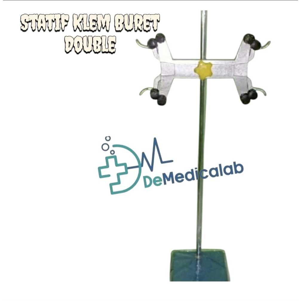 Statif Klem Buret Double / Klem Buret dan Statif Alas Tiang
