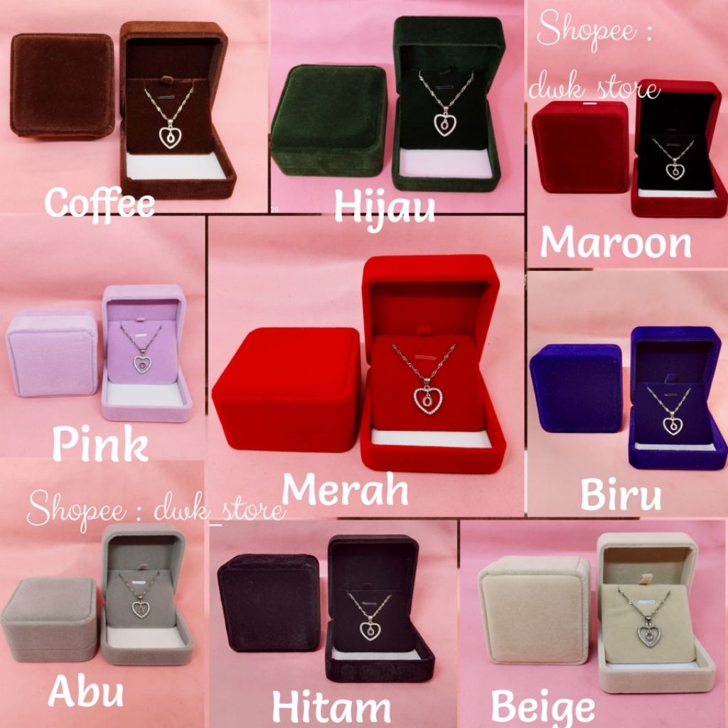 Kotak Kalung Beludru / Tempat Kalung / Box Perhiasan Kalung Anting Emas Beludru Mewah / Necklace Box