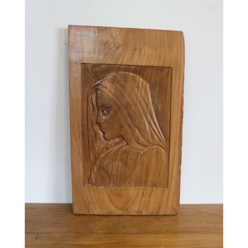 Ukiran Bunda Maria kayu jati