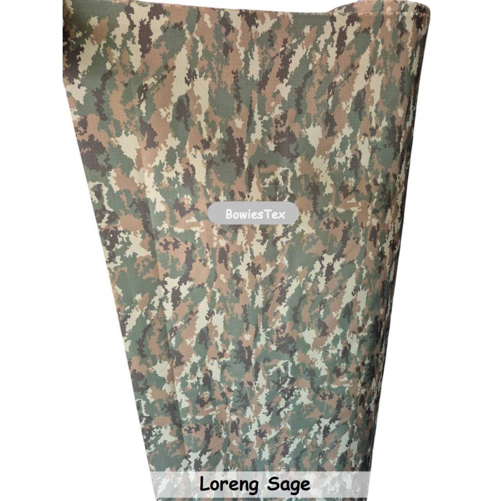 Kain Loreng Sage Green Loreng TNI Sage Green Bahan Loreng TNI AD Terbaru Ripstop Sage Green
