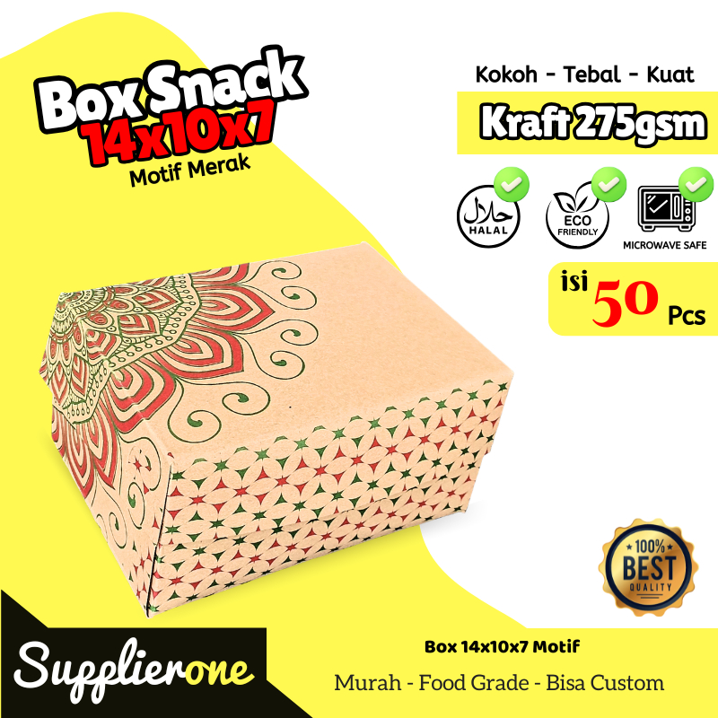Box Snack Motif Merak 14x10x7 isi 50 / Box Snack Motif / Snack Box / Kardus Snack / Dus Snack Box / 
