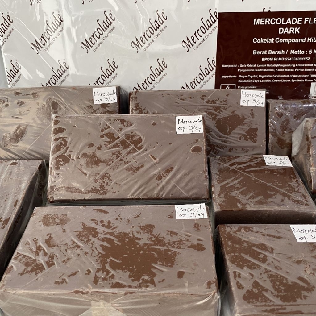Mercolade flexy DARK potongan besar -+ 500 gram | mercolade dark cokelat | mercolade flexy | cokelat