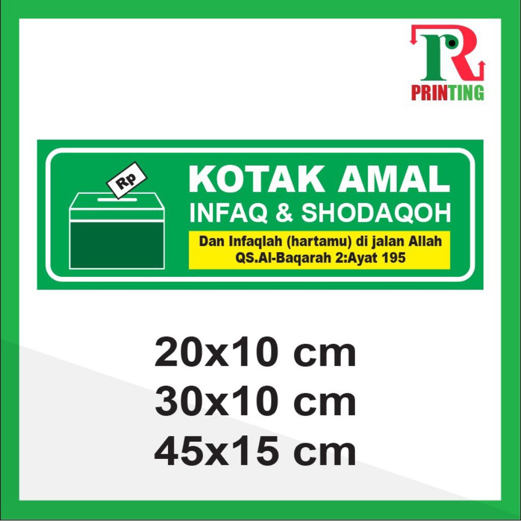 STIKER KOTAK AMAL ( Infaq, Mesjidd, Mushola)