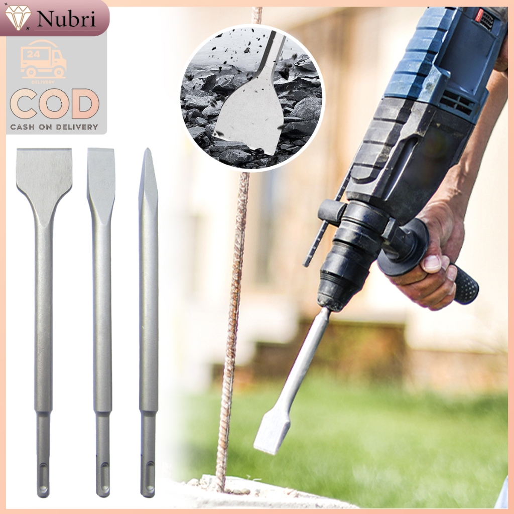 Nubri COD Mata Bor Bobok Beton SDS Plus Set 3 in 1 / Pahat Runcing Pipih Lebar Penghancur Tembok