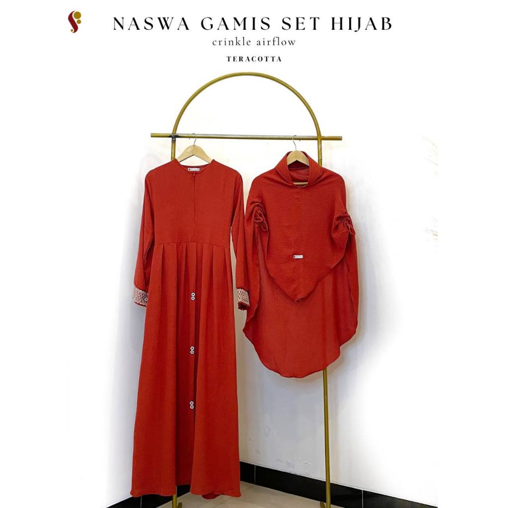 - SYARI SET - NASWA GAMIS SET HIJAB SIMPLE POLOS ELEGANT