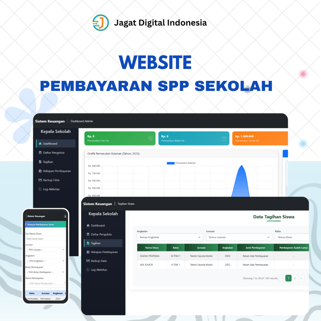 Software Aplikasi Pembayaran Spp sekolah berbasis web Terbaru