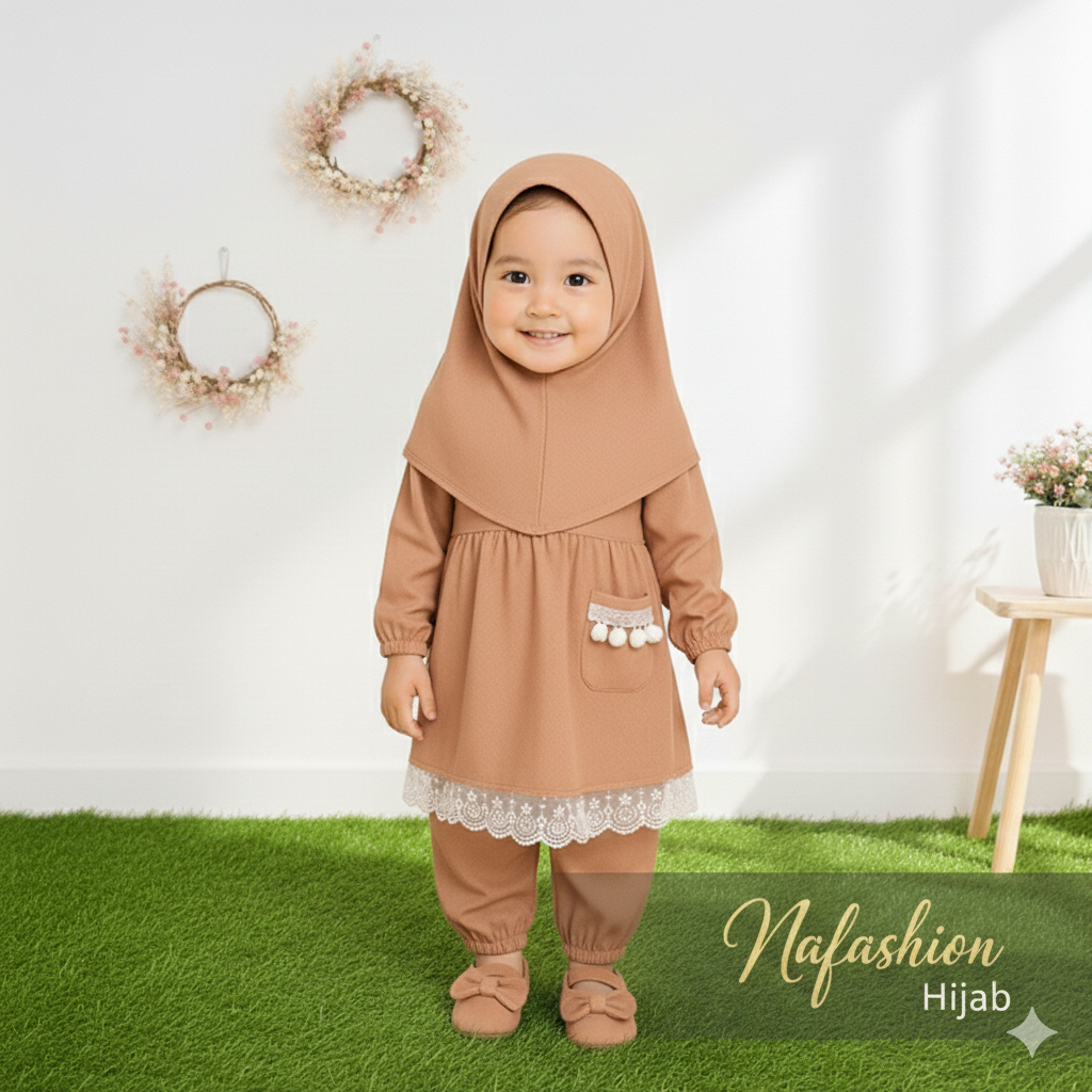 One Set Gamis Pocket Bayi Perempuan 0 6 Bulan